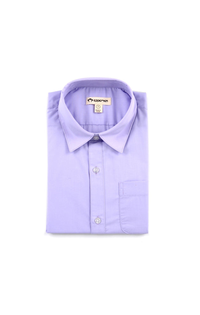 Boys Lavender Shirt White Background Product Photo