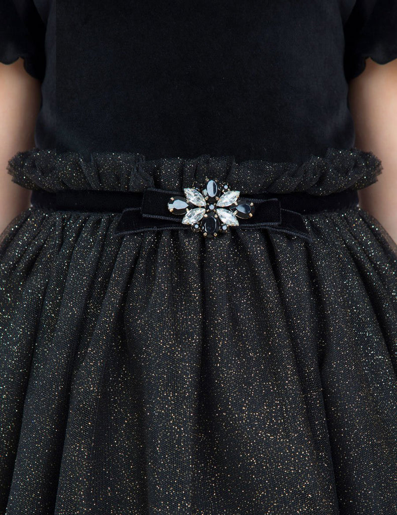 Close up of the Belt on the Black Dress