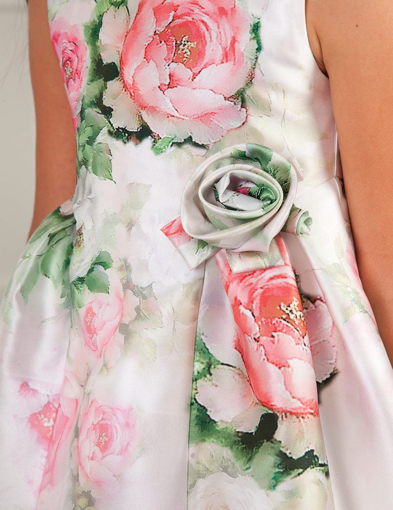 Close up of Flowers on the Floral Dress