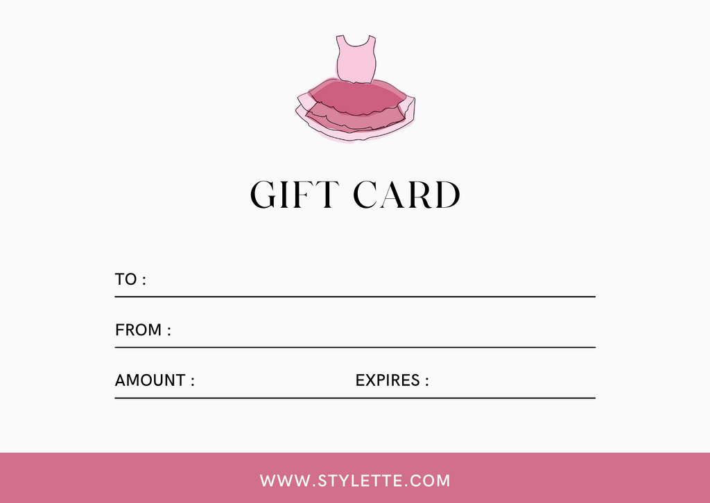 Details of Stylette Gift Card.