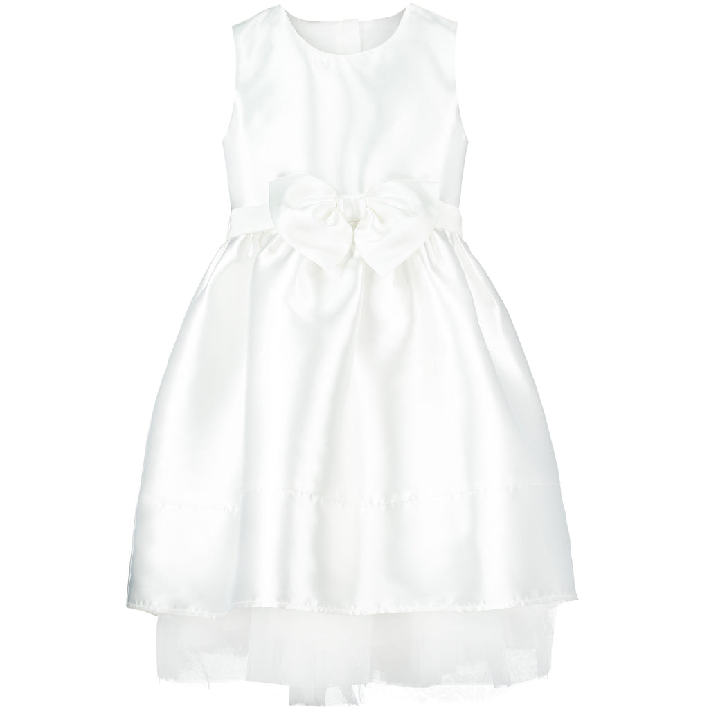 Holly Hastie Florence Ivory Taffeta Bow Girls Dress.