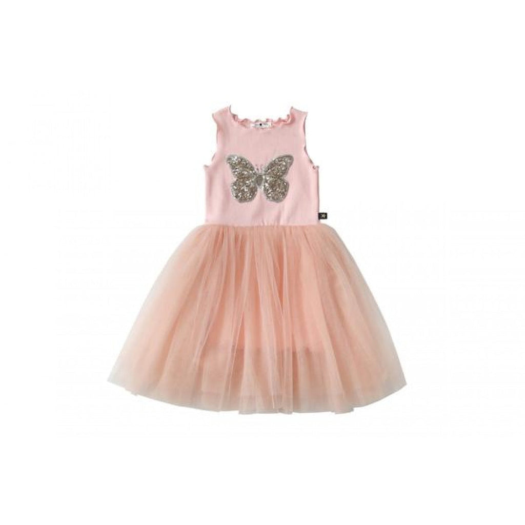 PInk color butterfly dress for little girl