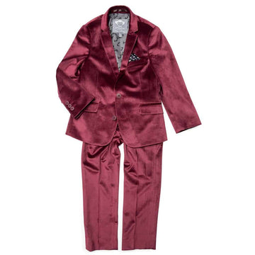 Burgundy Velvet Suit for Little Boys