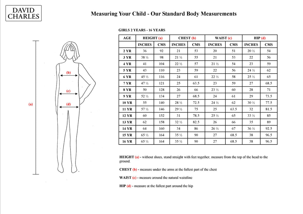 Helpful David Charles Standard Body Measurements.